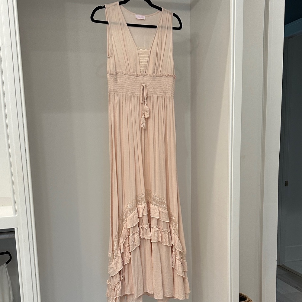Pink Lily small Blush Maxi Dress.  Like new